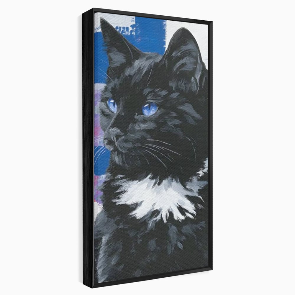 Leinwand Wandkunst Canvas Wandkunst Premium, LuxCanva® M1500, Nachtatem, Katze, Feline, pelzig, modern, urban, elegant, anmutig, Schlafzimmer, Büro, Wohnzimmer, Babyzimmer