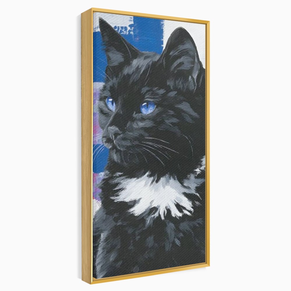 Leinwand Wandkunst Canvas Wandkunst Premium, LuxCanva® M1500, Nachtatem, Katze, Feline, pelzig, modern, urban, elegant, anmutig, Schlafzimmer, Büro, Wohnzimmer, Babyzimmer