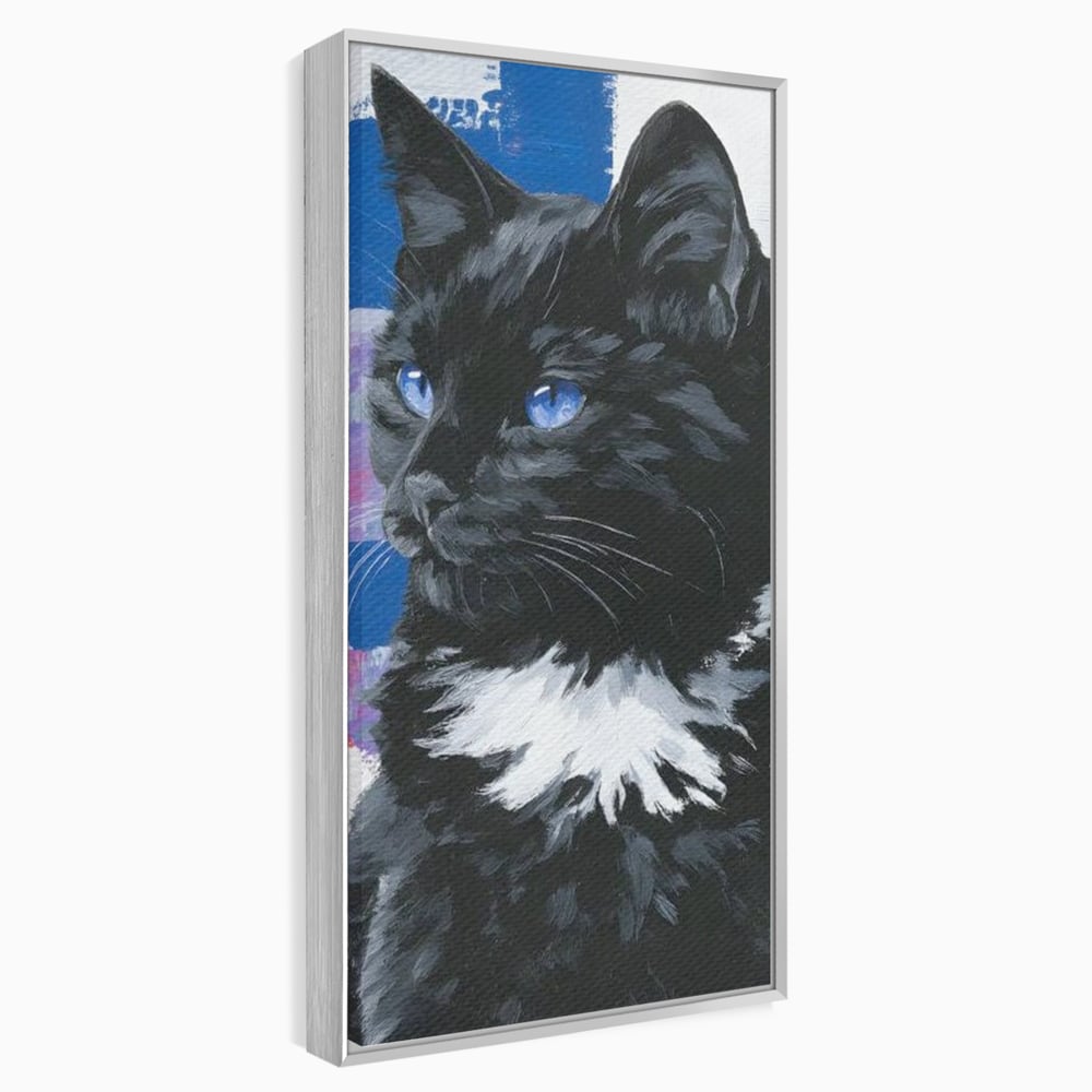 Leinwand Wandkunst Canvas Wandkunst Premium, LuxCanva® M1500, Nachtatem, Katze, Feline, pelzig, modern, urban, elegant, anmutig, Schlafzimmer, Büro, Wohnzimmer, Babyzimmer