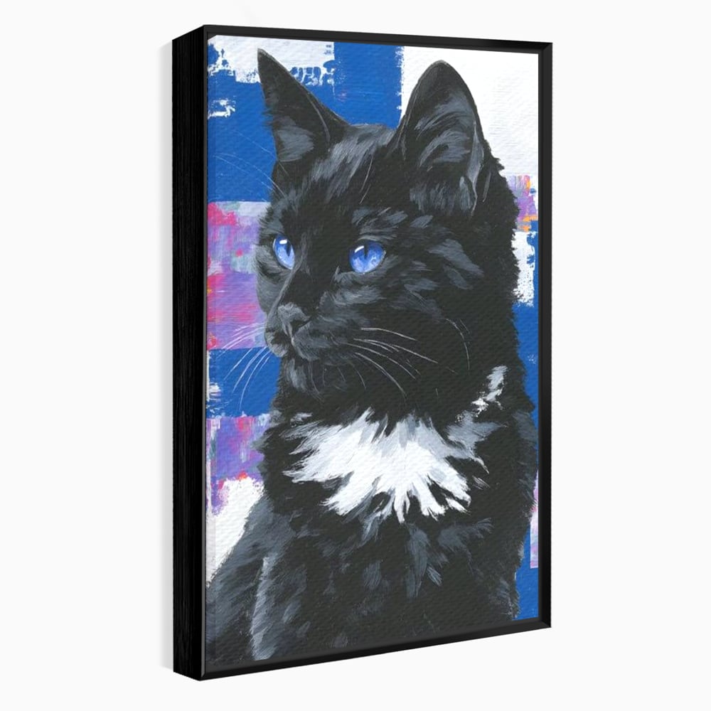Leinwand Wandkunst Canvas Wandkunst Premium, LuxCanva® M1500, Nachtatem, Katze, Feline, pelzig, modern, urban, elegant, anmutig, Schlafzimmer, Büro, Wohnzimmer, Babyzimmer