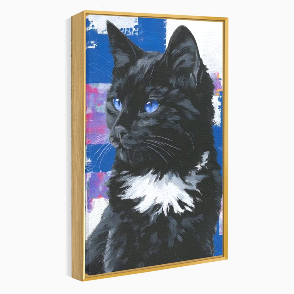 Leinwand Wandkunst Canvas Wandkunst Premium, LuxCanva® M1500, Nachtatem, Katze, Feline, pelzig, modern, urban, elegant, anmutig, Schlafzimmer, Büro, Wohnzimmer, Babyzimmer