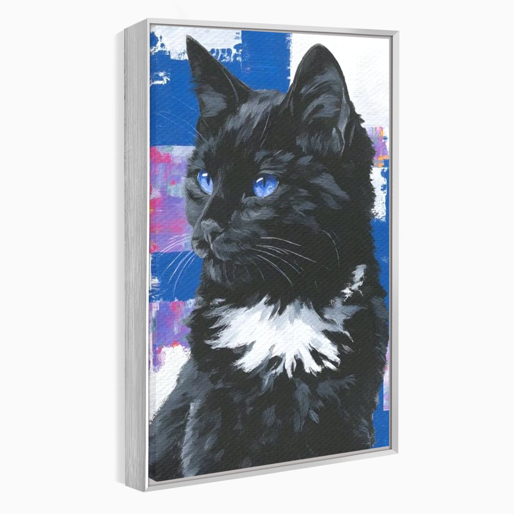 Leinwand Wandkunst Canvas Wandkunst Premium, LuxCanva® M1500, Nachtatem, Katze, Feline, pelzig, modern, urban, elegant, anmutig, Schlafzimmer, Büro, Wohnzimmer, Babyzimmer