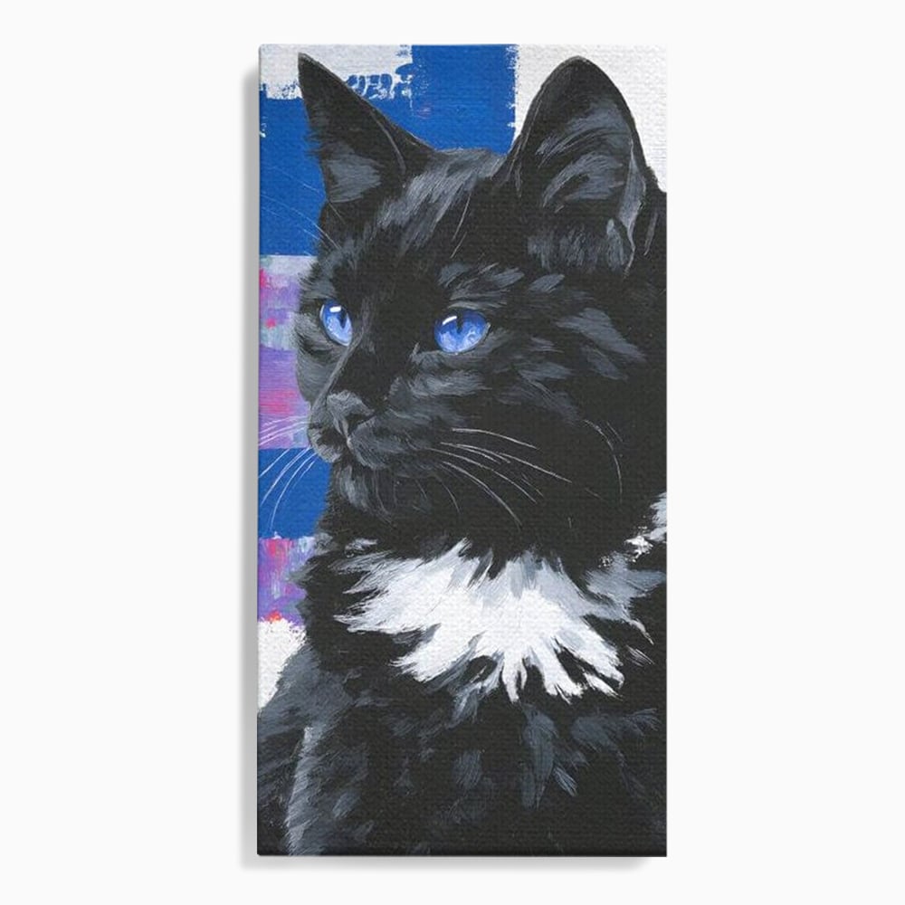 Leinwand Wandkunst Canvas Wandkunst Premium, LuxCanva® M1500, Nachtatem, Katze, Feline, pelzig, modern, urban, elegant, anmutig, Schlafzimmer, Büro, Wohnzimmer, Babyzimmer