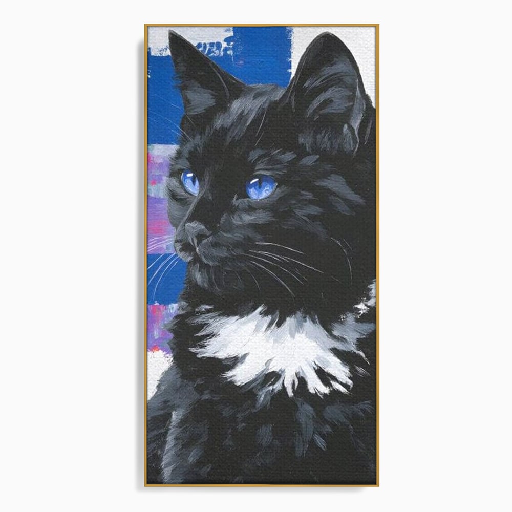 Leinwand Wandkunst Canvas Wandkunst Premium, LuxCanva® M1500, Nachtatem, Katze, Feline, pelzig, modern, urban, elegant, anmutig, Schlafzimmer, Büro, Wohnzimmer, Babyzimmer