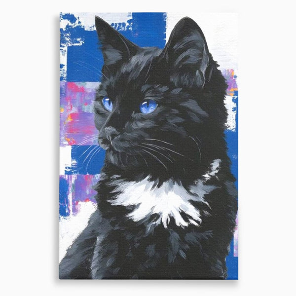 Leinwand Wandkunst Canvas Wandkunst Premium, LuxCanva® M1500, Nachtatem, Katze, Feline, pelzig, modern, urban, elegant, anmutig, Schlafzimmer, Büro, Wohnzimmer, Babyzimmer