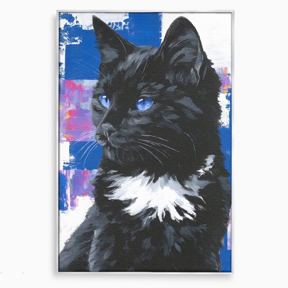 Leinwand Wandkunst Canvas Wandkunst Premium, LuxCanva® M1500, Nachtatem, Katze, Feline, pelzig, modern, urban, elegant, anmutig, Schlafzimmer, Büro, Wohnzimmer, Babyzimmer