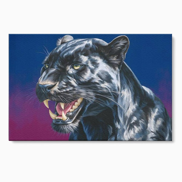 Leinwand Wandkunst Canvas Premium, LuxCanva® M1502, Königin der Schatten, Panther, Panther, Reißzähne, Bestie, Wild, Wildtier, Wild, Raget, Feline, Jäger, Schlafzimmer, Büro, Wohnzimmer, Kinderzimmer