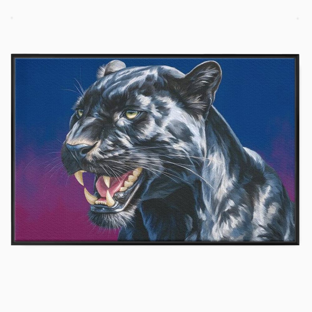 Leinwand Wandkunst Canvas Premium, LuxCanva® M1502, Königin der Schatten, Panther, Panther, Reißzähne, Bestie, Wild, Wildtier, Wild, Raget, Feline, Jäger, Schlafzimmer, Büro, Wohnzimmer, Kinderzimmer