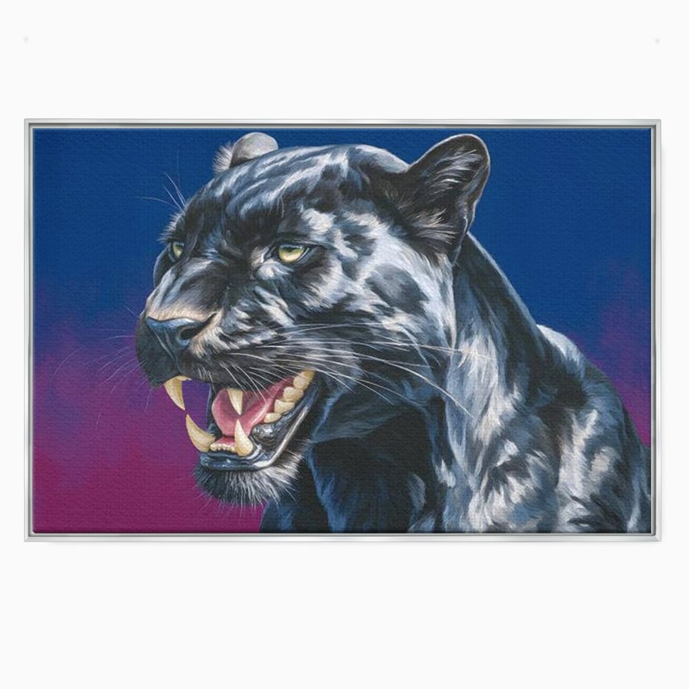 Leinwand Wandkunst Canvas Premium, LuxCanva® M1502, Königin der Schatten, Panther, Panther, Reißzähne, Bestie, Wild, Wildtier, Wild, Raget, Feline, Jäger, Schlafzimmer, Büro, Wohnzimmer, Kinderzimmer