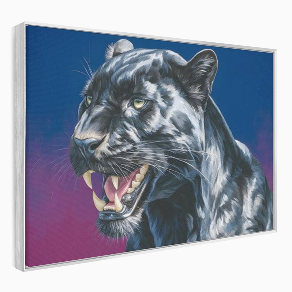 Leinwand Wandkunst Canvas Premium, LuxCanva® M1502, Königin der Schatten, Panther, Panther, Reißzähne, Bestie, Wild, Wildtier, Wild, Raget, Feline, Jäger, Schlafzimmer, Büro, Wohnzimmer, Kinderzimmer