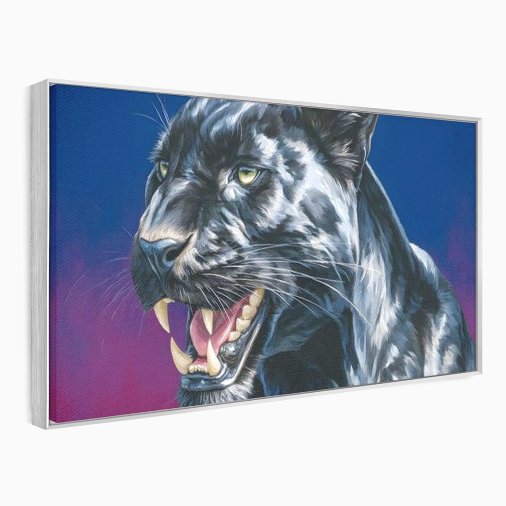 Leinwand Wandkunst Canvas Premium, LuxCanva® M1502, Königin der Schatten, Panther, Panther, Reißzähne, Bestie, Wild, Wildtier, Wild, Raget, Feline, Jäger, Schlafzimmer, Büro, Wohnzimmer, Kinderzimmer