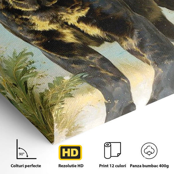 Tablou Canvas Premium, LuxCanva® M1506, Gheara Destinului, Pantera, Felina, Animal, Exotic, Negru, Auriu, Gratios, Puternic, Dormitor, Birou, Living, Camera Copil