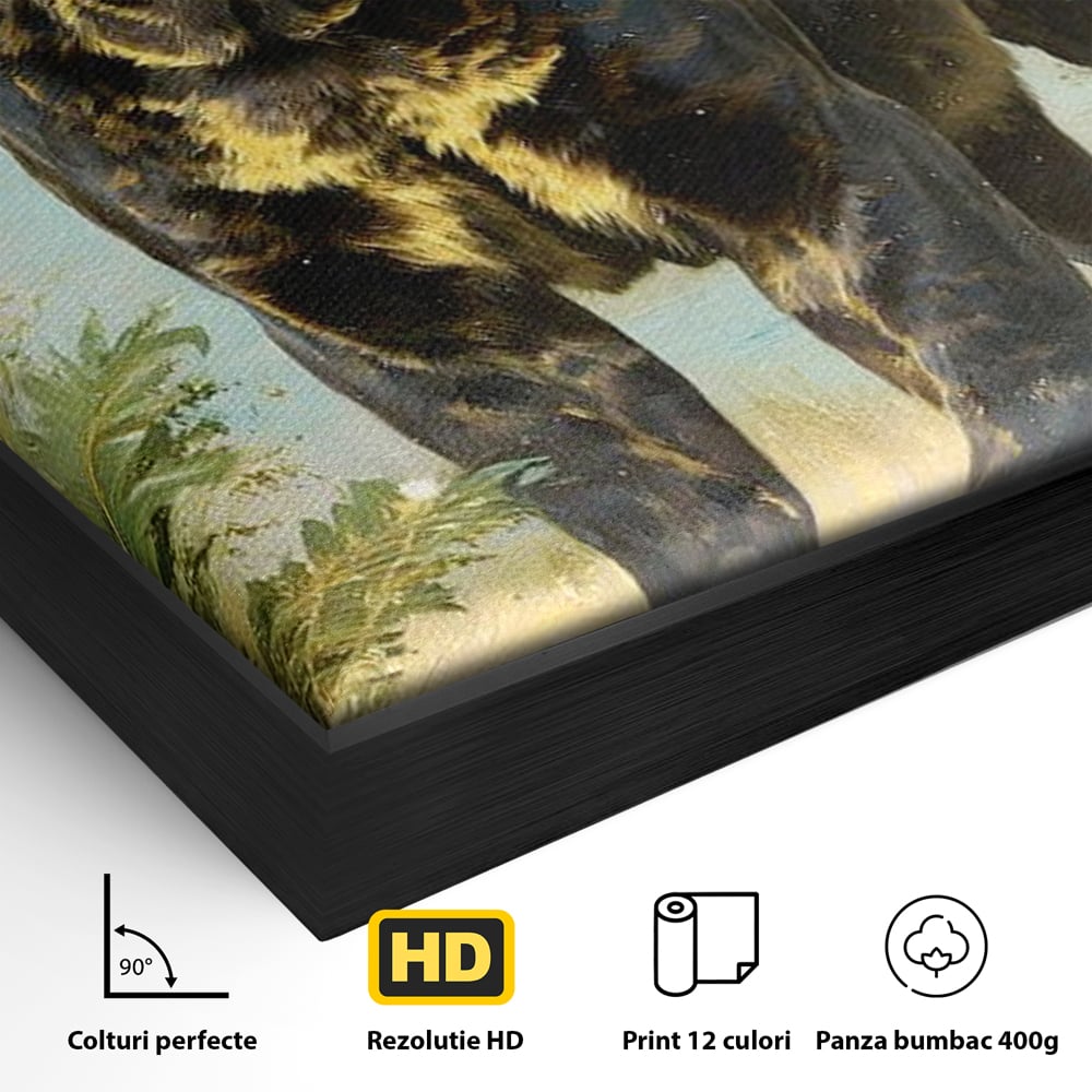 Tablou Canvas Premium, LuxCanva® M1506, Gheara Destinului, Pantera, Felina, Animal, Exotic, Negru, Auriu, Gratios, Puternic, Dormitor, Birou, Living, Camera Copil