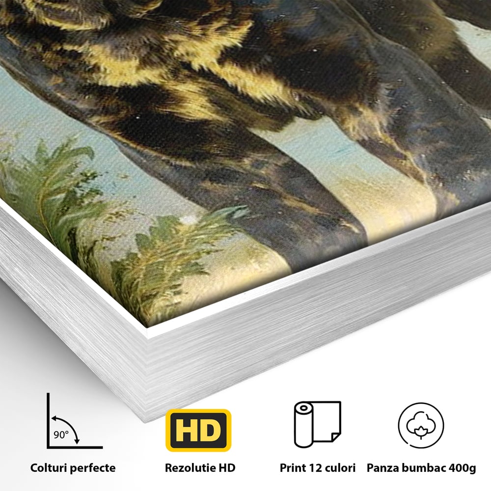 Tablou Canvas Premium, LuxCanva® M1506, Gheara Destinului, Pantera, Felina, Animal, Exotic, Negru, Auriu, Gratios, Puternic, Dormitor, Birou, Living, Camera Copil