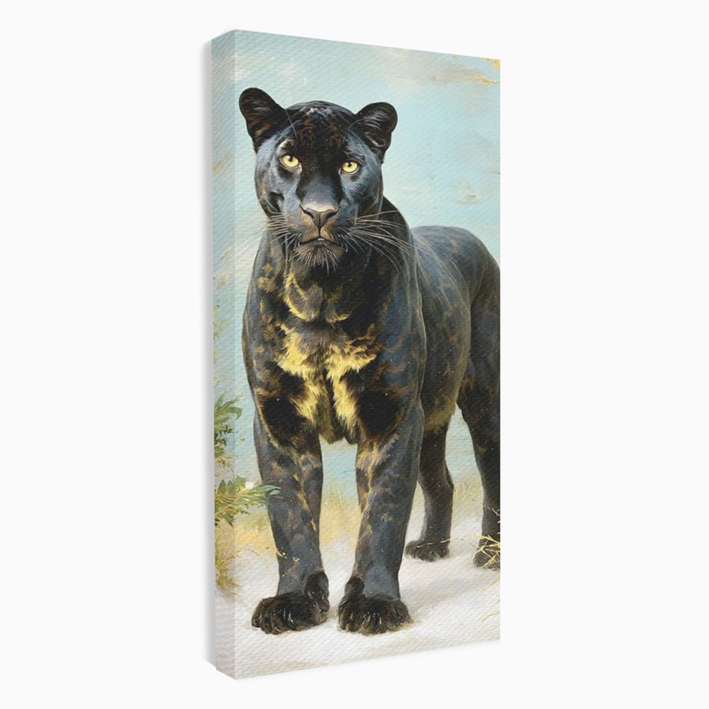Tablou Canvas Premium, LuxCanva® M1506, Gheara Destinului, Pantera, Felina, Animal, Exotic, Negru, Auriu, Gratios, Puternic, Dormitor, Birou, Living, Camera Copil