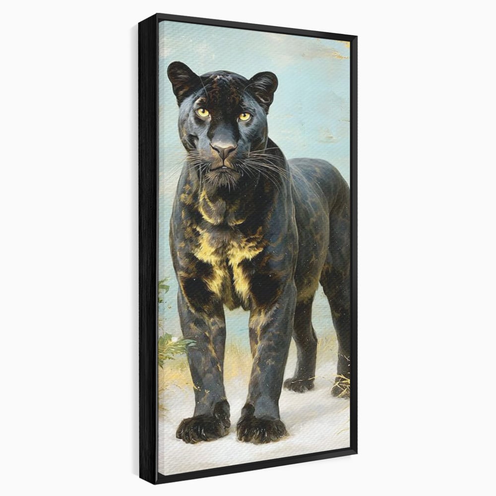 Tablou Canvas Premium, LuxCanva® M1506, Gheara Destinului, Pantera, Felina, Animal, Exotic, Negru, Auriu, Gratios, Puternic, Dormitor, Birou, Living, Camera Copil