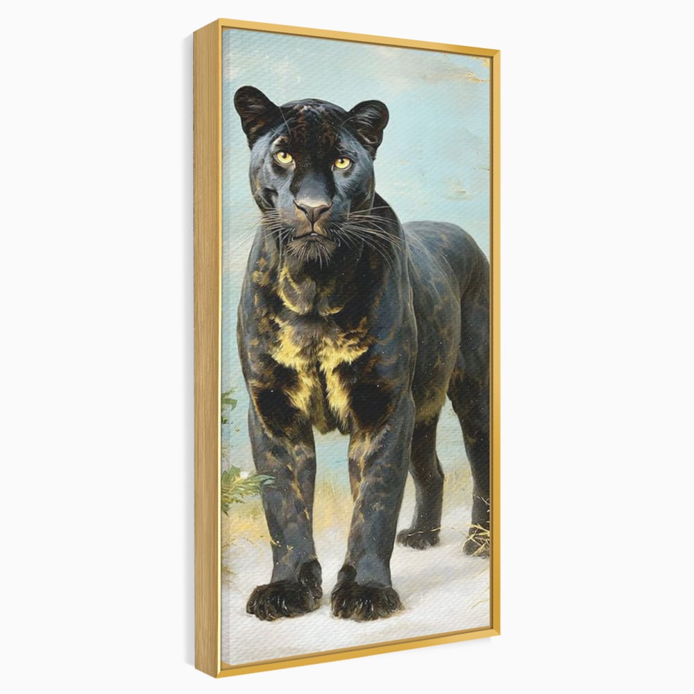 Tablou Canvas Premium, LuxCanva® M1506, Gheara Destinului, Pantera, Felina, Animal, Exotic, Negru, Auriu, Gratios, Puternic, Dormitor, Birou, Living, Camera Copil