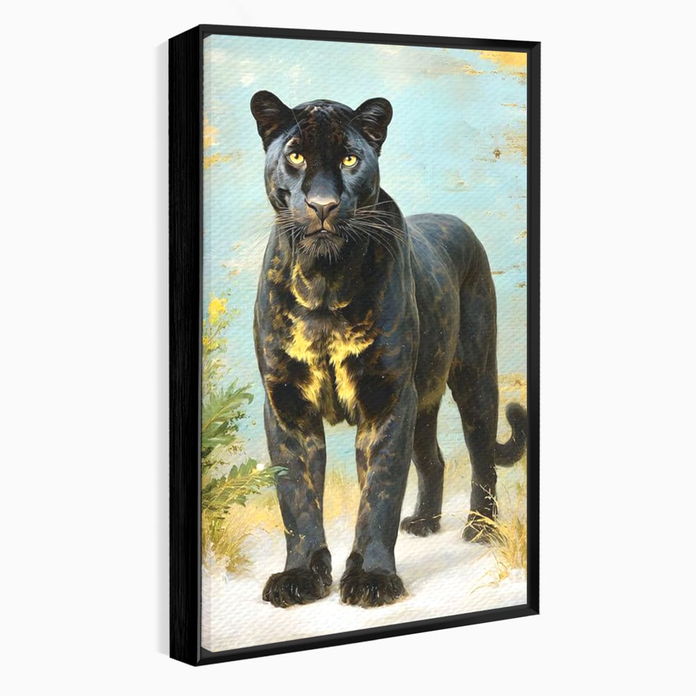 Tablou Canvas Premium, LuxCanva® M1506, Gheara Destinului, Pantera, Felina, Animal, Exotic, Negru, Auriu, Gratios, Puternic, Dormitor, Birou, Living, Camera Copil