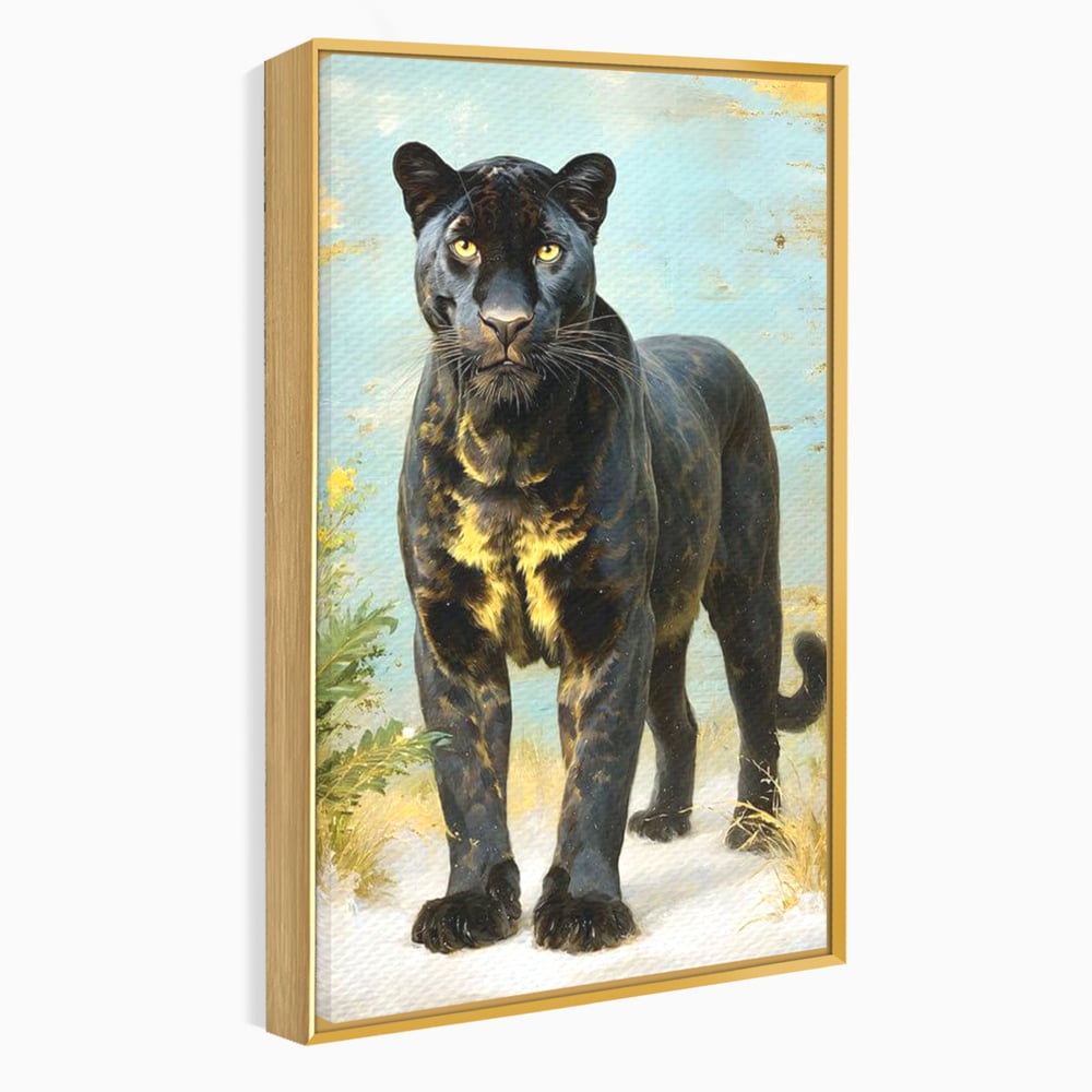 Tablou Canvas Premium, LuxCanva® M1506, Gheara Destinului, Pantera, Felina, Animal, Exotic, Negru, Auriu, Gratios, Puternic, Dormitor, Birou, Living, Camera Copil