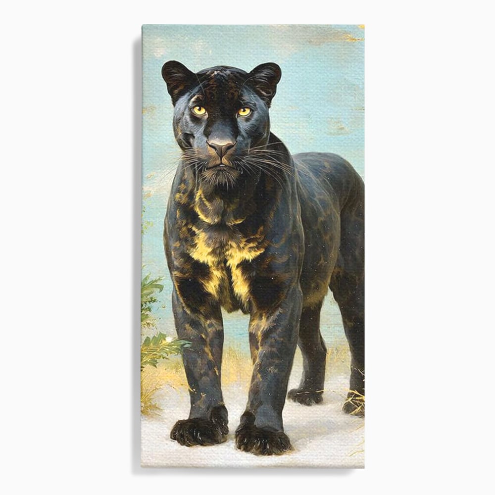 Tablou Canvas Premium, LuxCanva® M1506, Gheara Destinului, Pantera, Felina, Animal, Exotic, Negru, Auriu, Gratios, Puternic, Dormitor, Birou, Living, Camera Copil