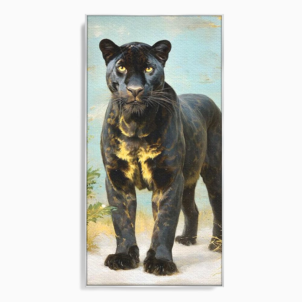 Tablou Canvas Premium, LuxCanva® M1506, Gheara Destinului, Pantera, Felina, Animal, Exotic, Negru, Auriu, Gratios, Puternic, Dormitor, Birou, Living, Camera Copil