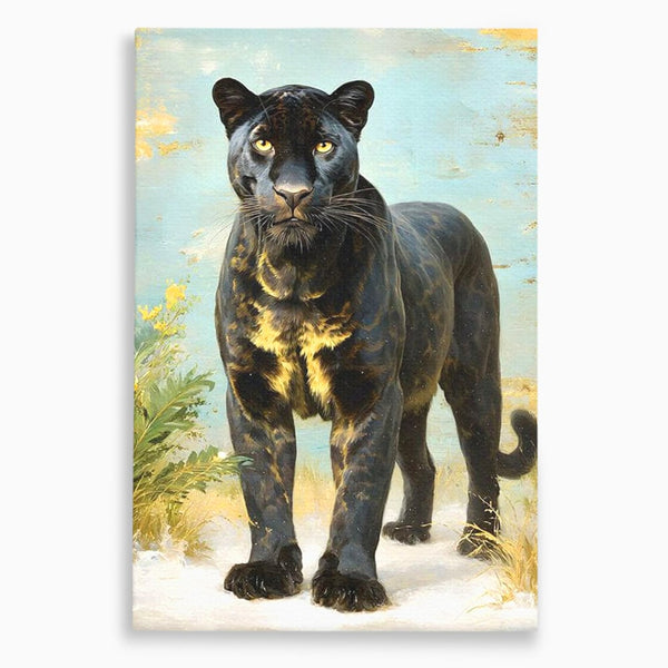 Tablou Canvas Premium, LuxCanva® M1506, Gheara Destinului, Pantera, Felina, Animal, Exotic, Negru, Auriu, Gratios, Puternic, Dormitor, Birou, Living, Camera Copil