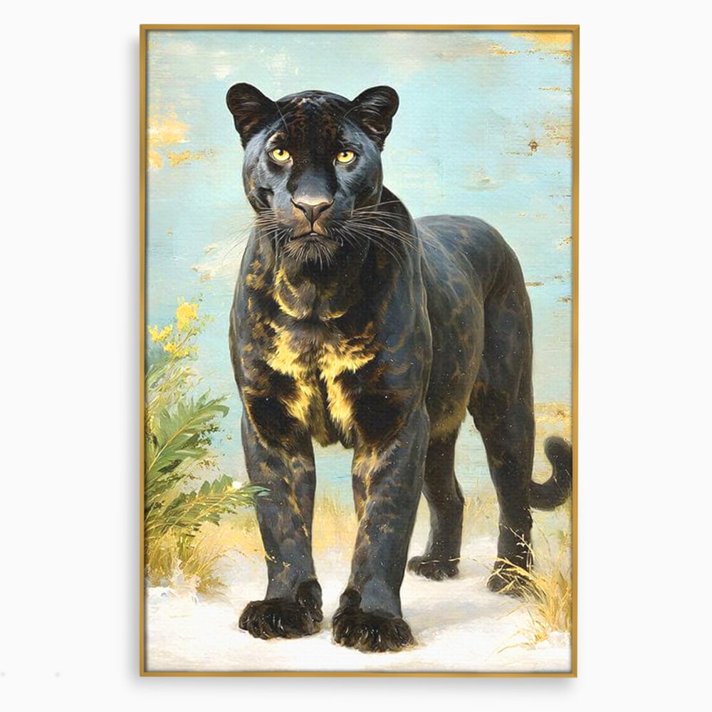 Tablou Canvas Premium, LuxCanva® M1506, Gheara Destinului, Pantera, Felina, Animal, Exotic, Negru, Auriu, Gratios, Puternic, Dormitor, Birou, Living, Camera Copil