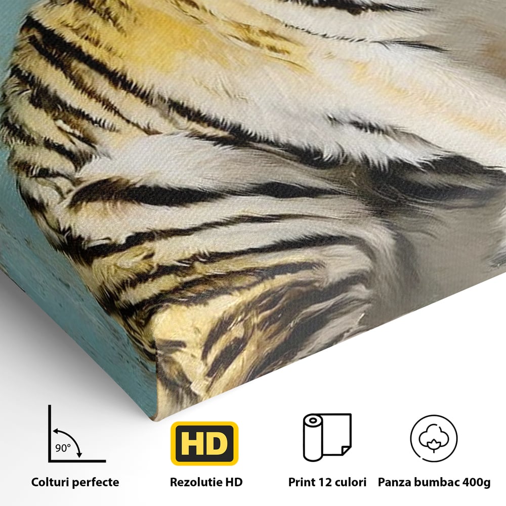 Tablou Canvas Premium, LuxCanva® M1507, Legenda de Aur, Tigru, Regal, Salbatic, Felina, Animal, Tropical, Instinct, Dominant, Dormitor, Birou, Living, Camera Copil