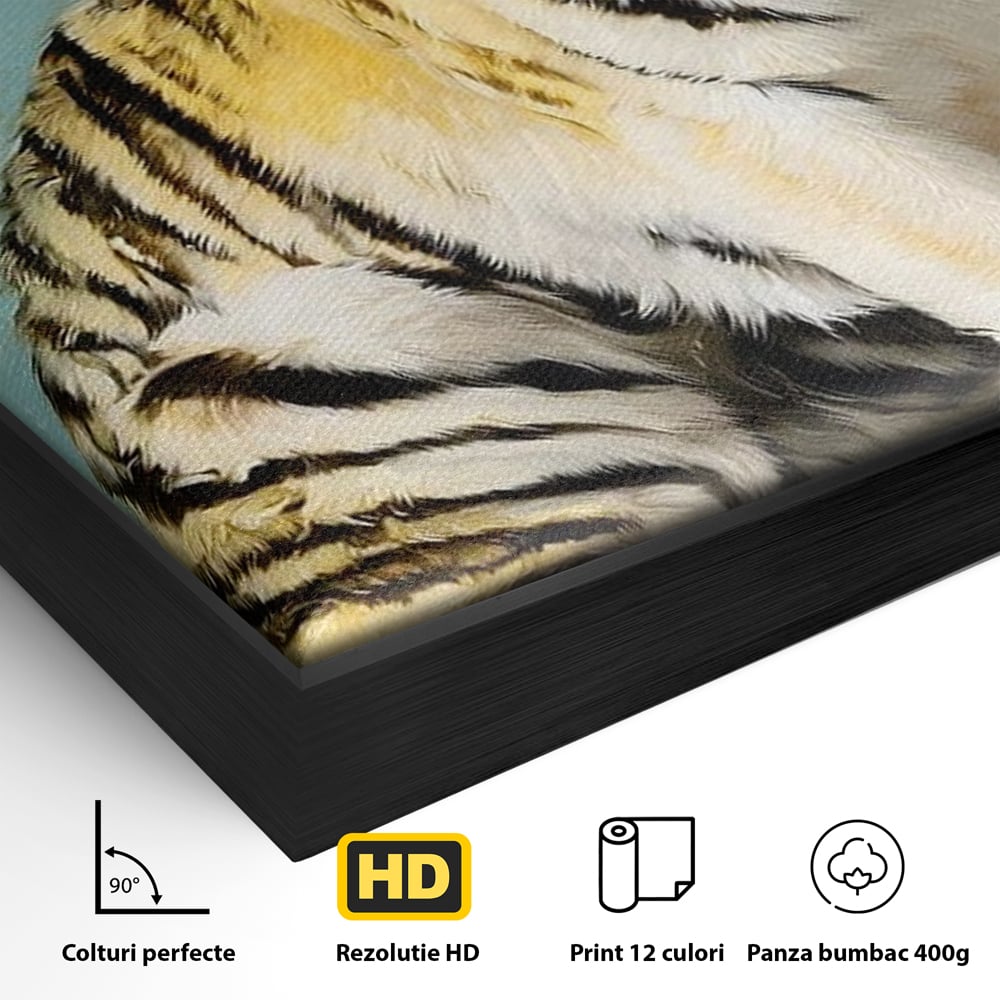 Tablou Canvas Premium, LuxCanva® M1507, Legenda de Aur, Tigru, Regal, Salbatic, Felina, Animal, Tropical, Instinct, Dominant, Dormitor, Birou, Living, Camera Copil