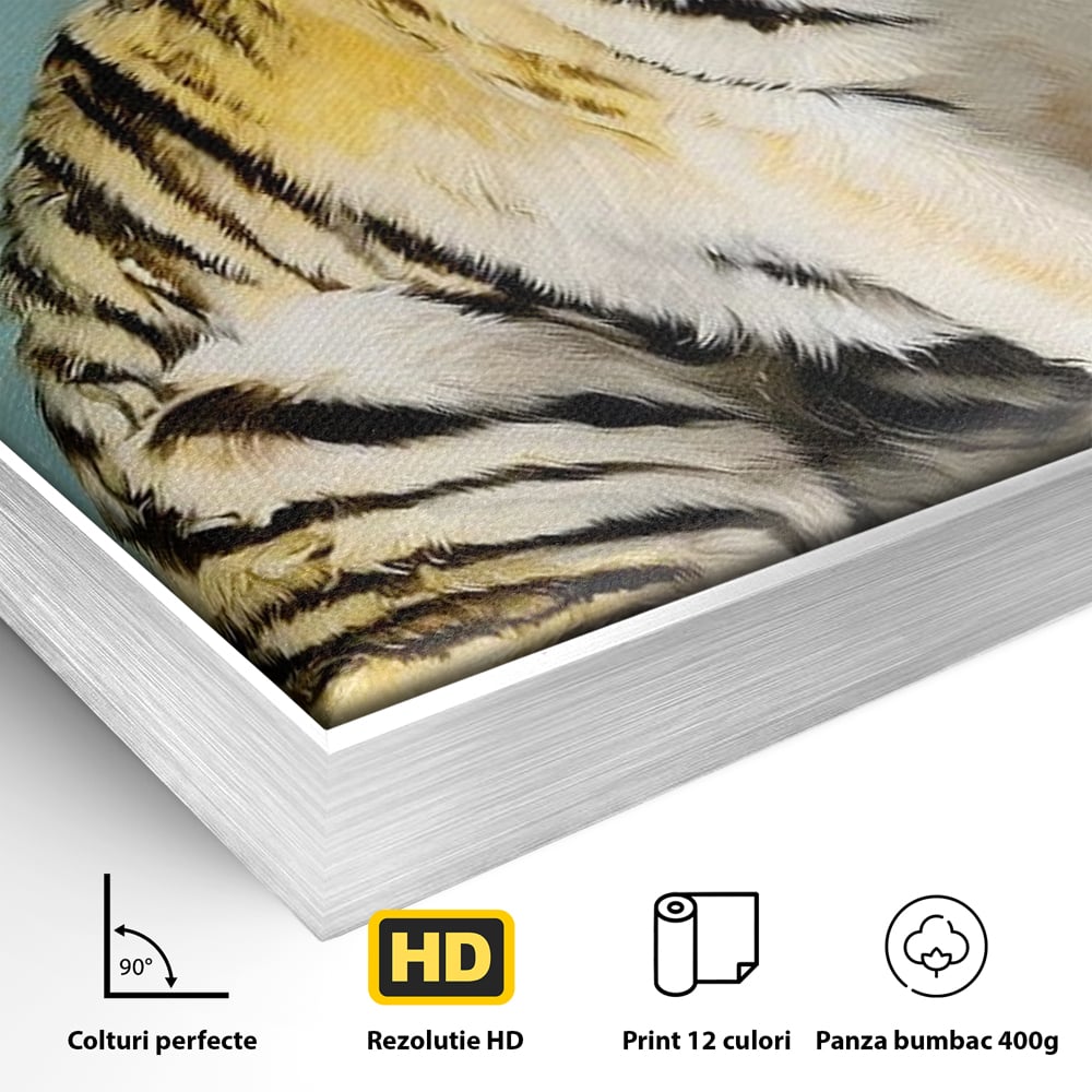 Tablou Canvas Premium, LuxCanva® M1507, Legenda de Aur, Tigru, Regal, Salbatic, Felina, Animal, Tropical, Instinct, Dominant, Dormitor, Birou, Living, Camera Copil