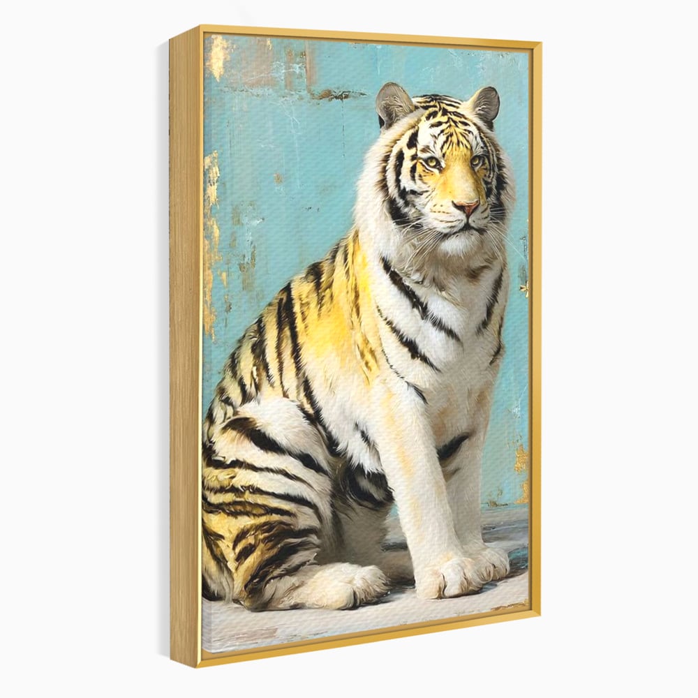 Tablou Canvas Premium, LuxCanva® M1507, Legenda de Aur, Tigru, Regal, Salbatic, Felina, Animal, Tropical, Instinct, Dominant, Dormitor, Birou, Living, Camera Copil
