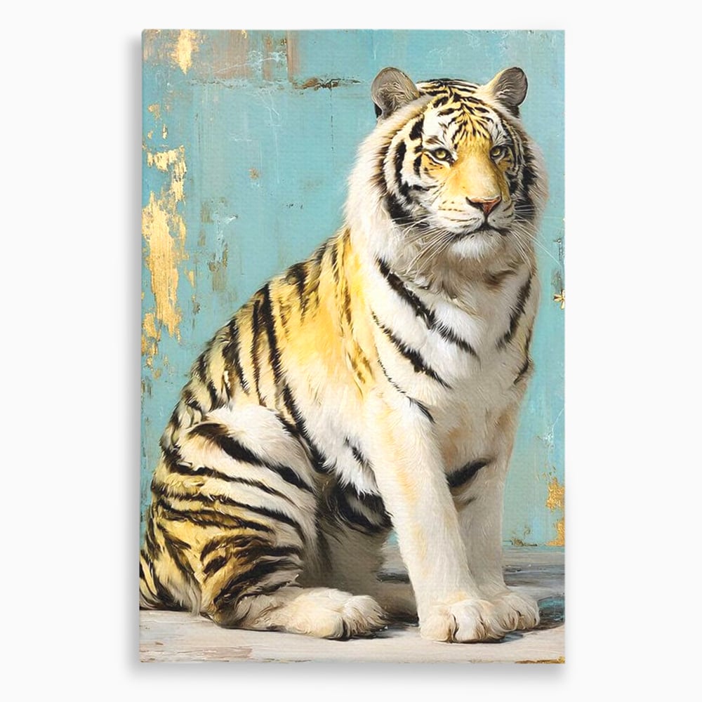 Tablou Canvas Premium, LuxCanva® M1507, Legenda de Aur, Tigru, Regal, Salbatic, Felina, Animal, Tropical, Instinct, Dominant, Dormitor, Birou, Living, Camera Copil