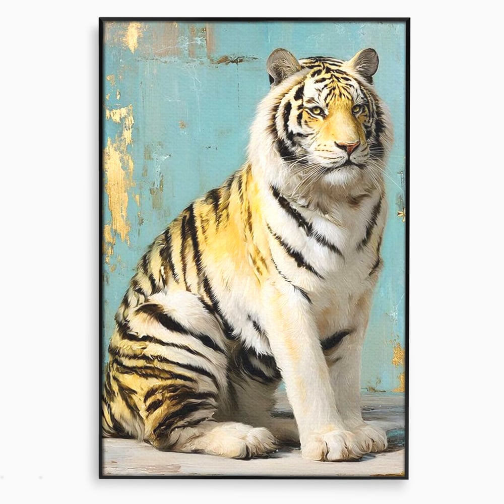 Tablou Canvas Premium, LuxCanva® M1507, Legenda de Aur, Tigru, Regal, Salbatic, Felina, Animal, Tropical, Instinct, Dominant, Dormitor, Birou, Living, Camera Copil