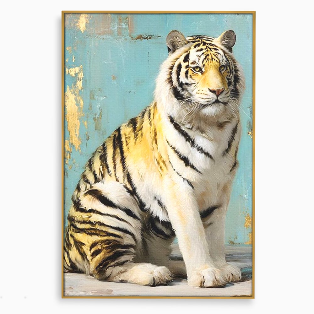Tablou Canvas Premium, LuxCanva® M1507, Legenda de Aur, Tigru, Regal, Salbatic, Felina, Animal, Tropical, Instinct, Dominant, Dormitor, Birou, Living, Camera Copil