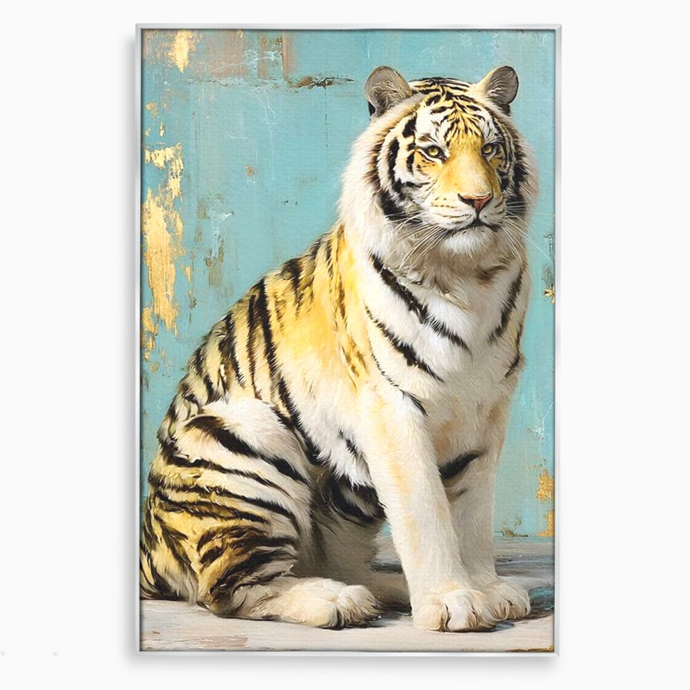 Tablou Canvas Premium, LuxCanva® M1507, Legenda de Aur, Tigru, Regal, Salbatic, Felina, Animal, Tropical, Instinct, Dominant, Dormitor, Birou, Living, Camera Copil