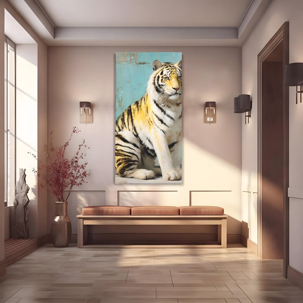 Tablou Canvas Premium, LuxCanva® M1507, Legenda de Aur, Tigru, Regal, Salbatic, Felina, Animal, Tropical, Instinct, Dominant, Dormitor, Birou, Living, Camera Copil