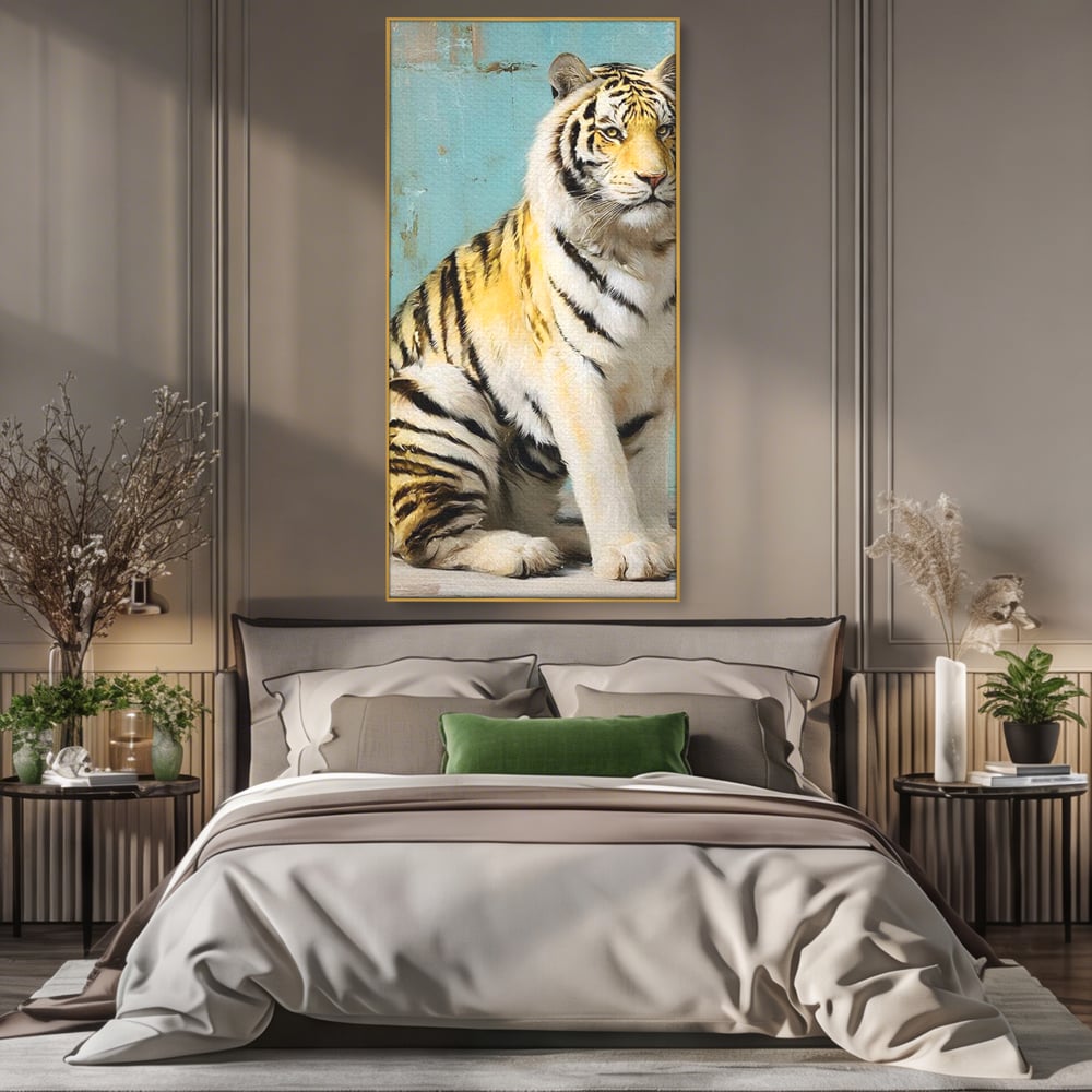 Tablou Canvas Premium, LuxCanva® M1507, Legenda de Aur, Tigru, Regal, Salbatic, Felina, Animal, Tropical, Instinct, Dominant, Dormitor, Birou, Living, Camera Copil