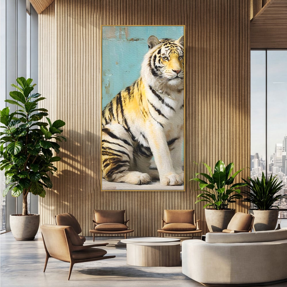 Tablou Canvas Premium, LuxCanva® M1507, Legenda de Aur, Tigru, Regal, Salbatic, Felina, Animal, Tropical, Instinct, Dominant, Dormitor, Birou, Living, Camera Copil