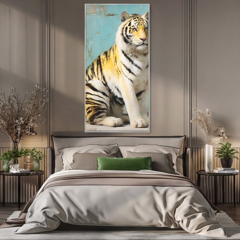 Tablou Canvas Premium, LuxCanva® M1507, Legenda de Aur, Tigru, Regal, Salbatic, Felina, Animal, Tropical, Instinct, Dominant, Dormitor, Birou, Living, Camera Copil