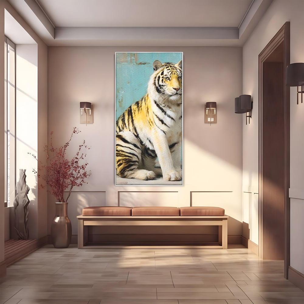 Tablou Canvas Premium, LuxCanva® M1507, Legenda de Aur, Tigru, Regal, Salbatic, Felina, Animal, Tropical, Instinct, Dominant, Dormitor, Birou, Living, Camera Copil