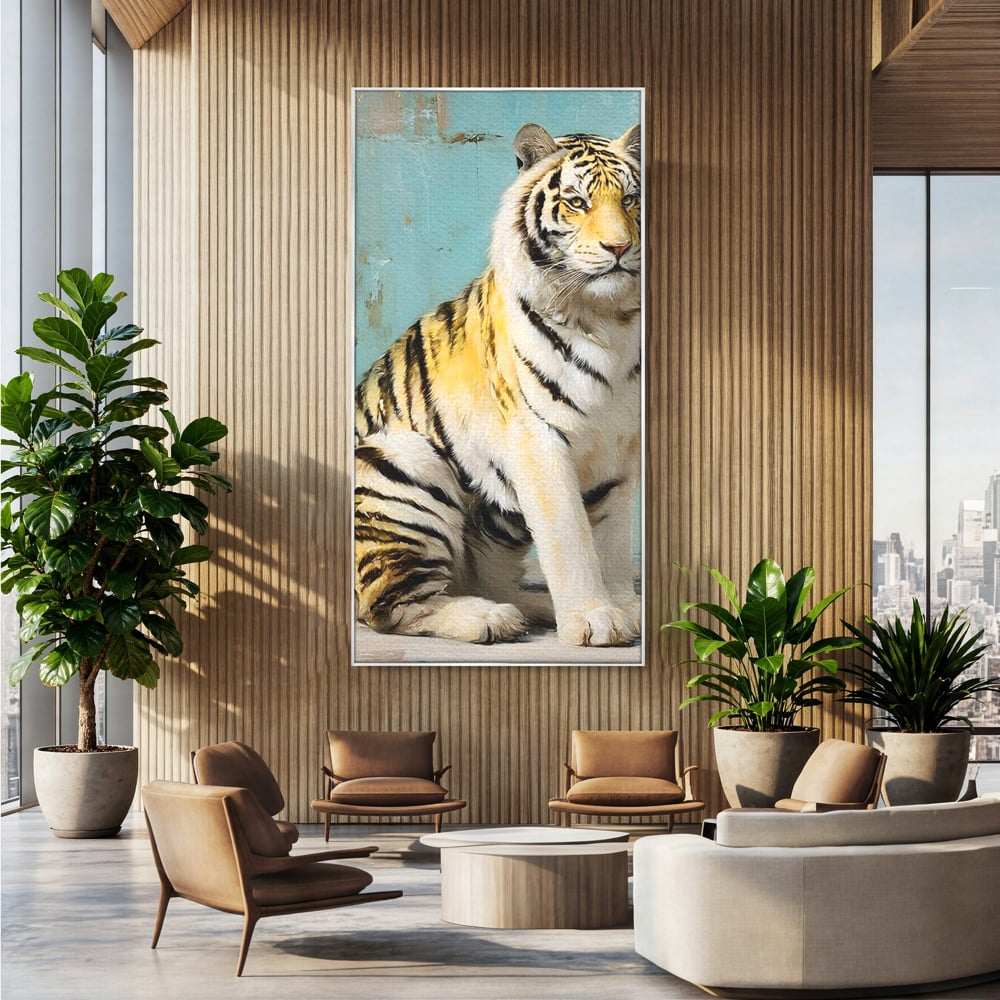 Tablou Canvas Premium, LuxCanva® M1507, Legenda de Aur, Tigru, Regal, Salbatic, Felina, Animal, Tropical, Instinct, Dominant, Dormitor, Birou, Living, Camera Copil