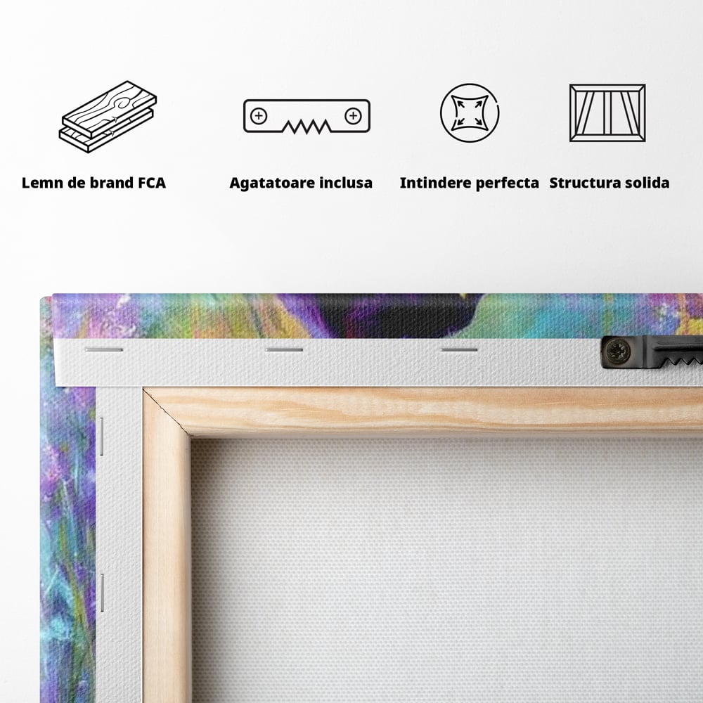 Leinwand Wandkunst Leinwand Wandkunst Premium, LuxCanva® M1509, Wo Träume blühen, Licht, Magie, Paradies, geheimnisvoll, Traum, Katze, Feline, Blumen, Schlafzimmer, Büro, Wohnen, Babyzimmer