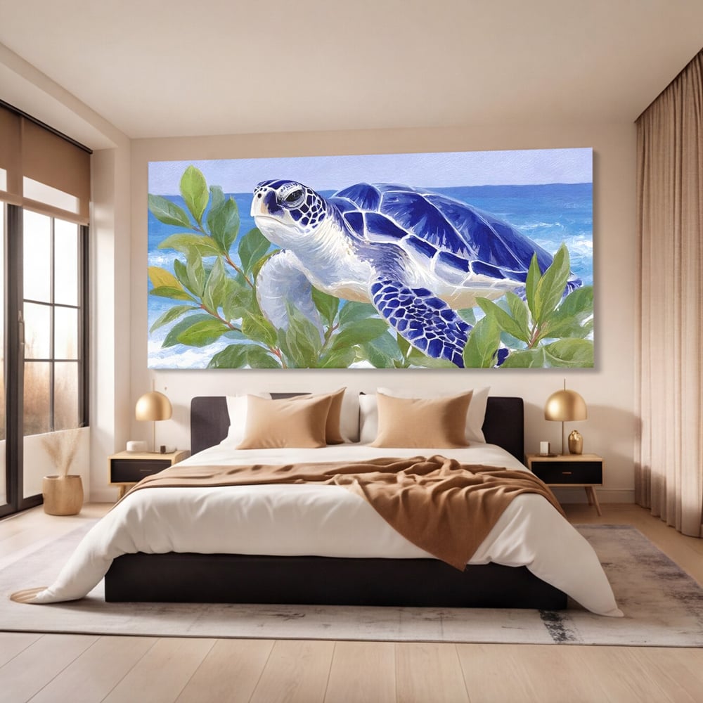 Tablou Canvas Premium, LuxCanva® M1510, Paradisul Testoaselor, Plaja, Ocean, Apa, Exotic, Natura, Carapace, Testoasa, Calatorie, Dormitor, Birou, Living, Camera Copil