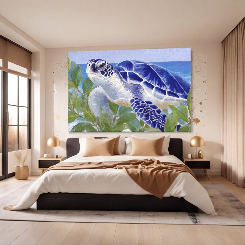 Tablou Canvas Premium, LuxCanva® M1510, Paradisul Testoaselor, Plaja, Ocean, Apa, Exotic, Natura, Carapace, Testoasa, Calatorie, Dormitor, Birou, Living, Camera Copil