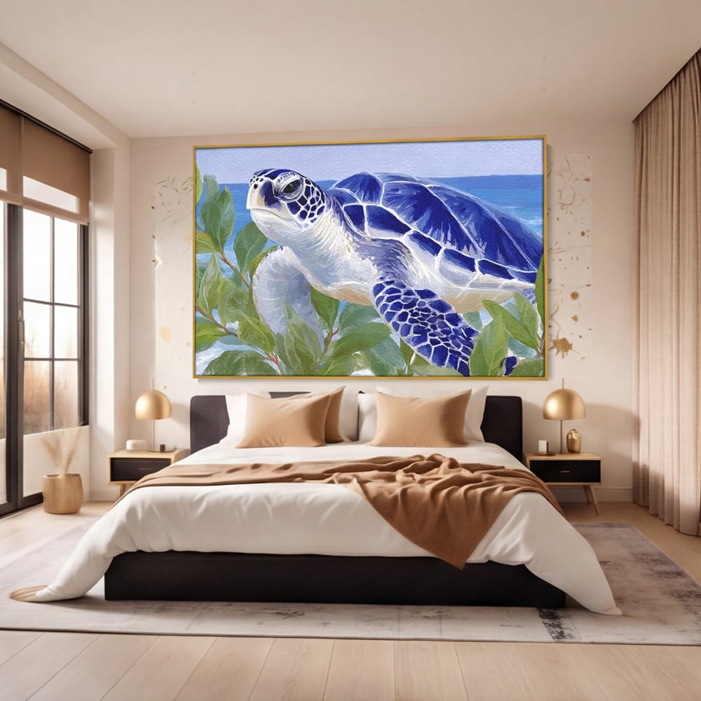 Tablou Canvas Premium, LuxCanva® M1510, Paradisul Testoaselor, Plaja, Ocean, Apa, Exotic, Natura, Carapace, Testoasa, Calatorie, Dormitor, Birou, Living, Camera Copil