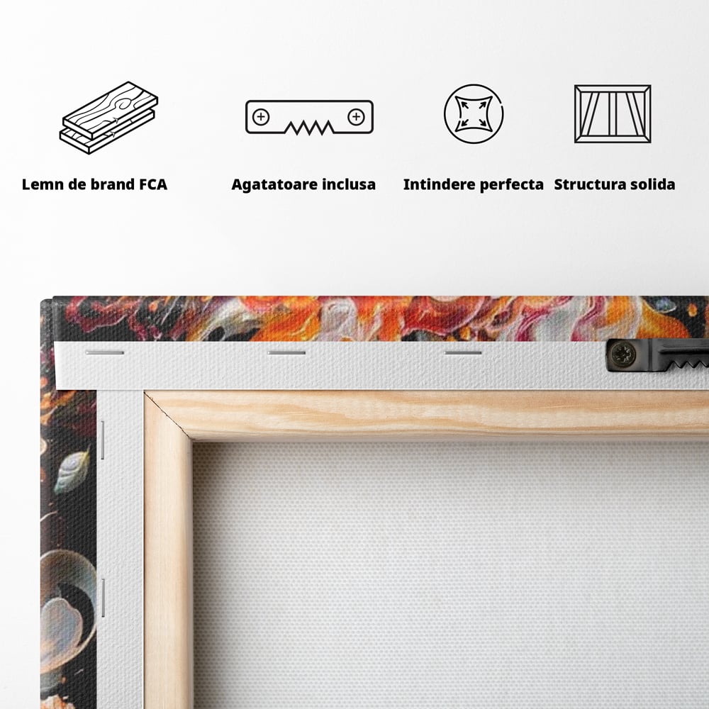 Leinwand Wandkunst Canvas Premium, LuxCanva® M1512, Orange Fury, Tiger, Tier, Tier, Feline, Obst, Orange, Blumen, Küche, Schlafzimmer, Büro, Wohnzimmer, Wohnzimmer, Kinderzimmer
