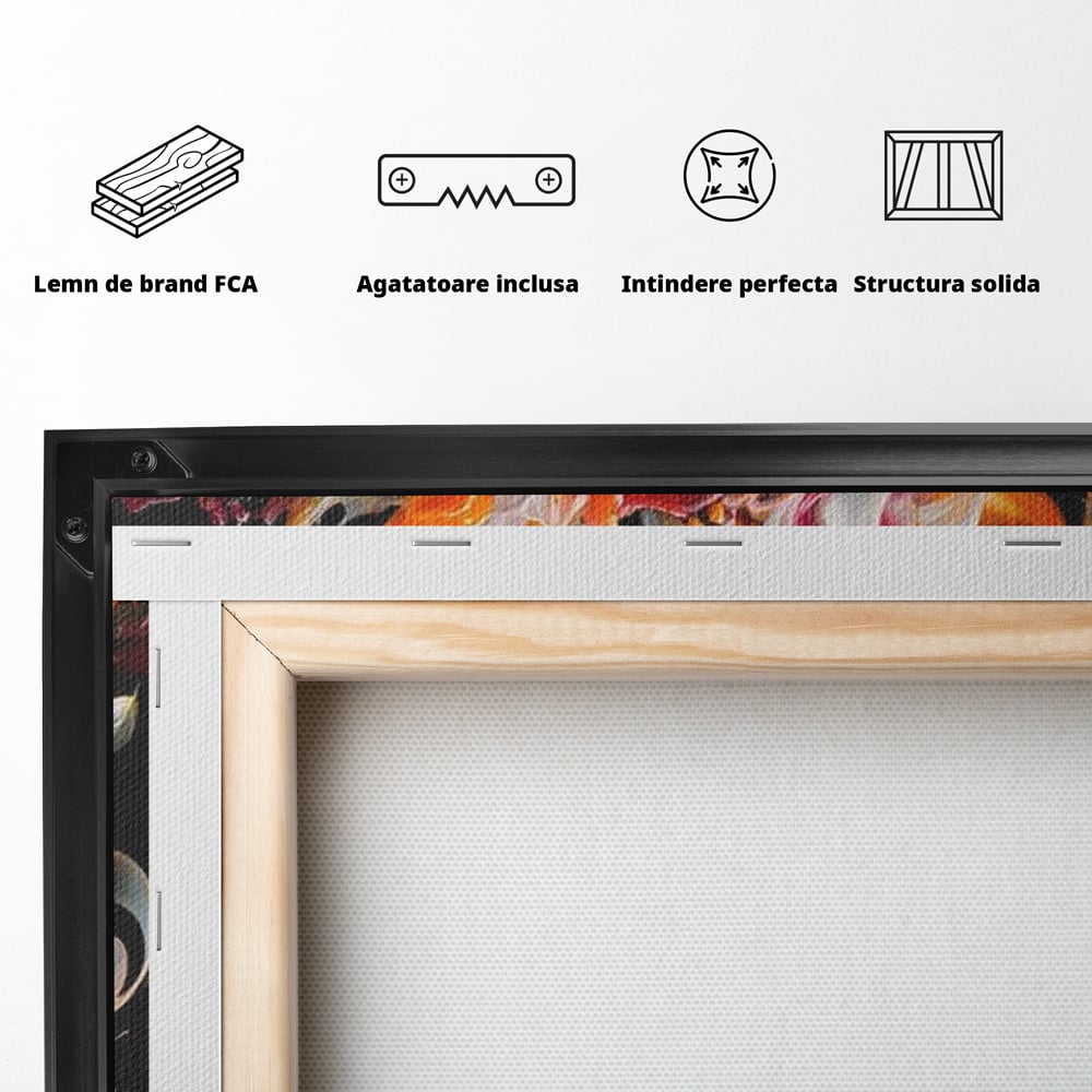 Leinwand Wandkunst Canvas Premium, LuxCanva® M1512, Orange Fury, Tiger, Tier, Tier, Feline, Obst, Orange, Blumen, Küche, Schlafzimmer, Büro, Wohnzimmer, Wohnzimmer, Kinderzimmer
