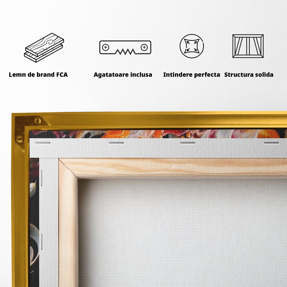 Leinwand Wandkunst Canvas Premium, LuxCanva® M1512, Orange Fury, Tiger, Tier, Tier, Feline, Obst, Orange, Blumen, Küche, Schlafzimmer, Büro, Wohnzimmer, Wohnzimmer, Kinderzimmer