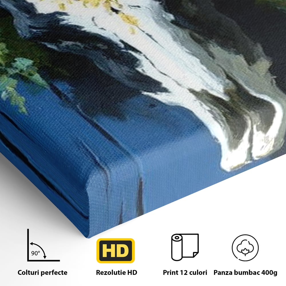Leinwand Wandkunst Canvas Premium, LuxCanva® M1514, Nacht Schädel, Schädel, Skelett, Stier, Tier, Bestie, Hörner, Trophäe, Schlafzimmer, Büro, Wohnzimmer, Kinderzimmer