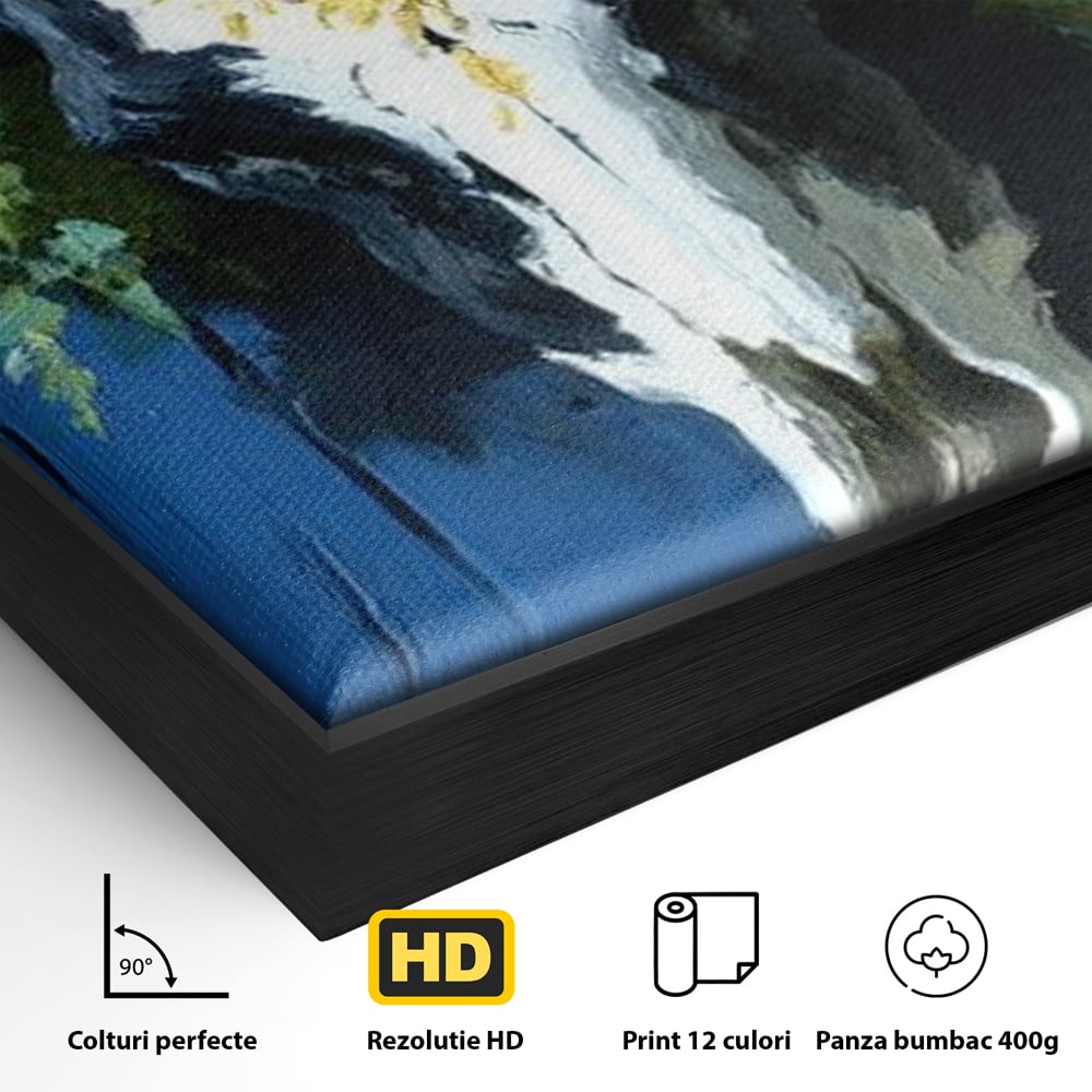Leinwand Wandkunst Canvas Premium, LuxCanva® M1514, Nacht Schädel, Schädel, Skelett, Stier, Tier, Bestie, Hörner, Trophäe, Schlafzimmer, Büro, Wohnzimmer, Kinderzimmer